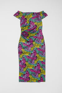 Vestido Bardot Safari Color