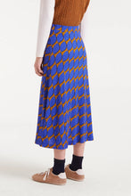 Cargar imagen en la galeria FALDA MIDI GEOMETRIC AZUL

