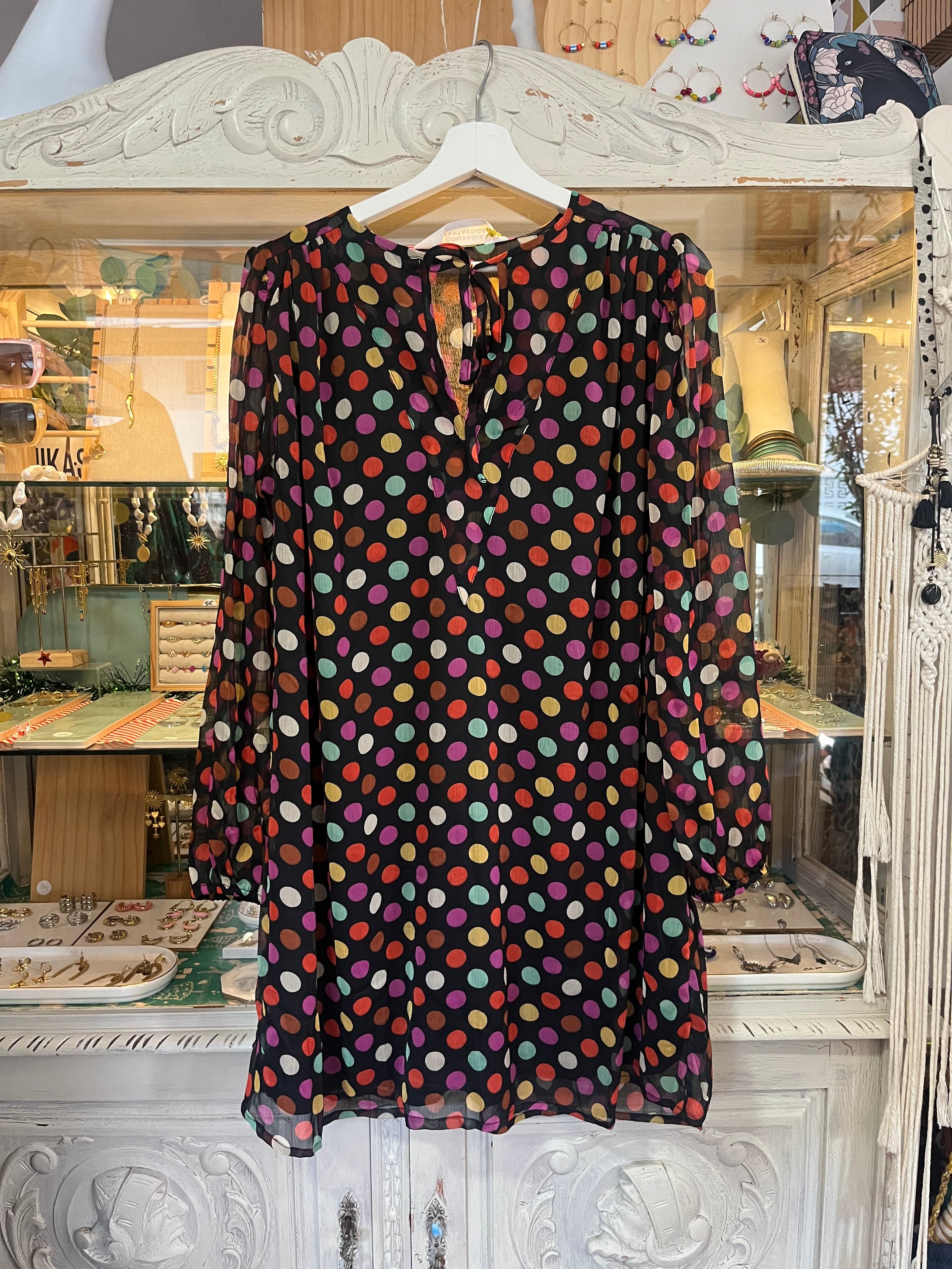 Vestido gasa polka REBAJA