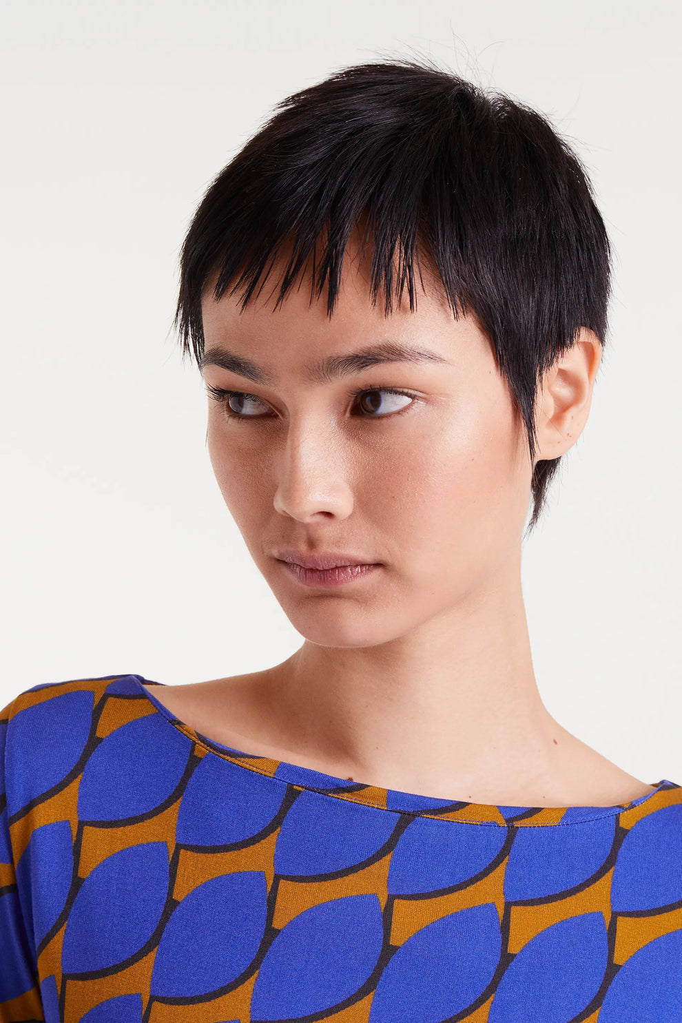 TOP GEOMÉTRICO AZUL