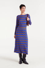 Cargar imagen en la galeria FALDA MIDI GEOMETRIC AZUL
