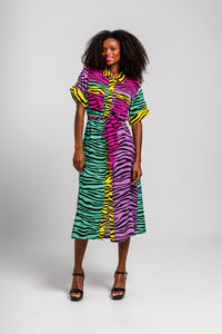 Vestido Camisero Safari Color