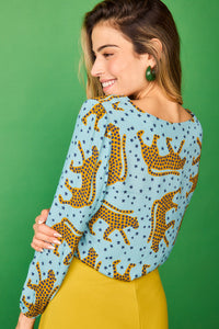 Blusa Guepardo turquesa