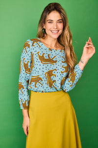 Blusa Guepardo turquesa