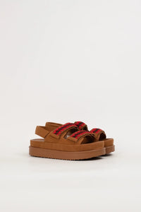 Sandalia plataforma camel bordado REBAJA