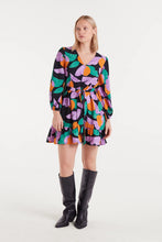 Cargar imagen en la galeria VESTIDO CORTO NARANJAS LILA
