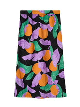 Cargar imagen en la galeria FALDA MIDI BÁMBULA NARANJAS LILA
