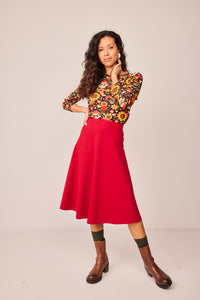 FALDA TRAPECIO ROJA