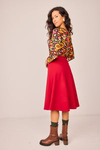FALDA TRAPECIO ROJA