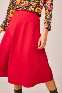 FALDA TRAPECIO ROJA