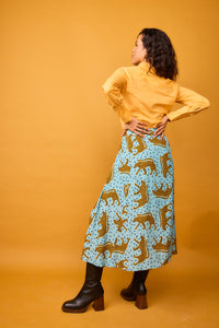 FALDA midi guepardo