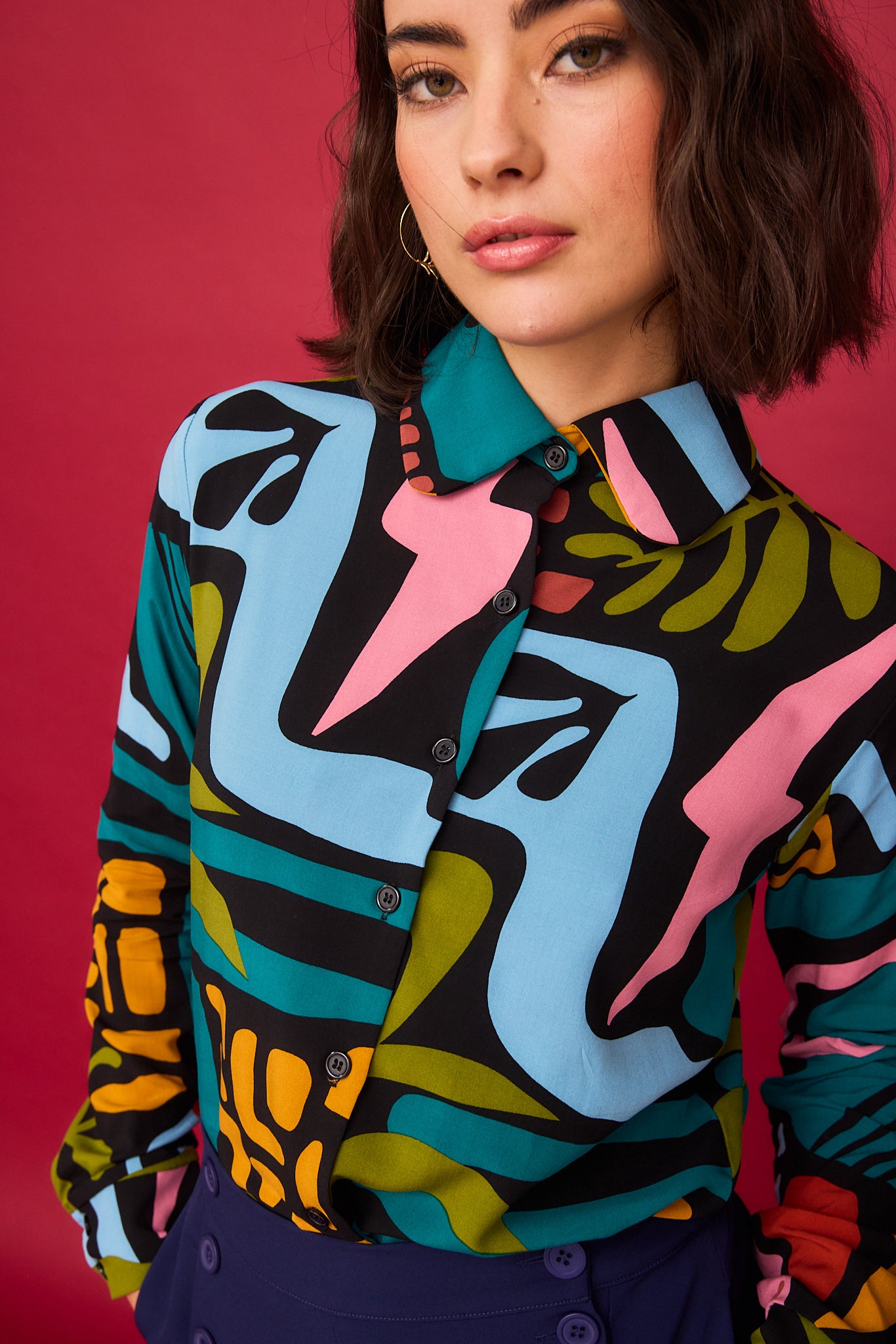 BLUSA CAMISERA MULTICOLOR